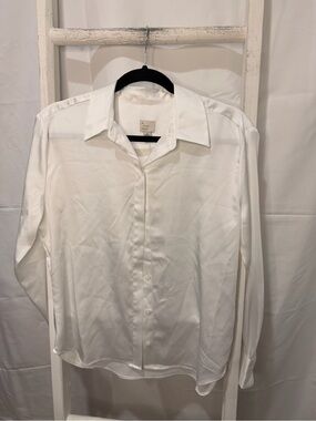 a new day White Collared Button-Front Blouse